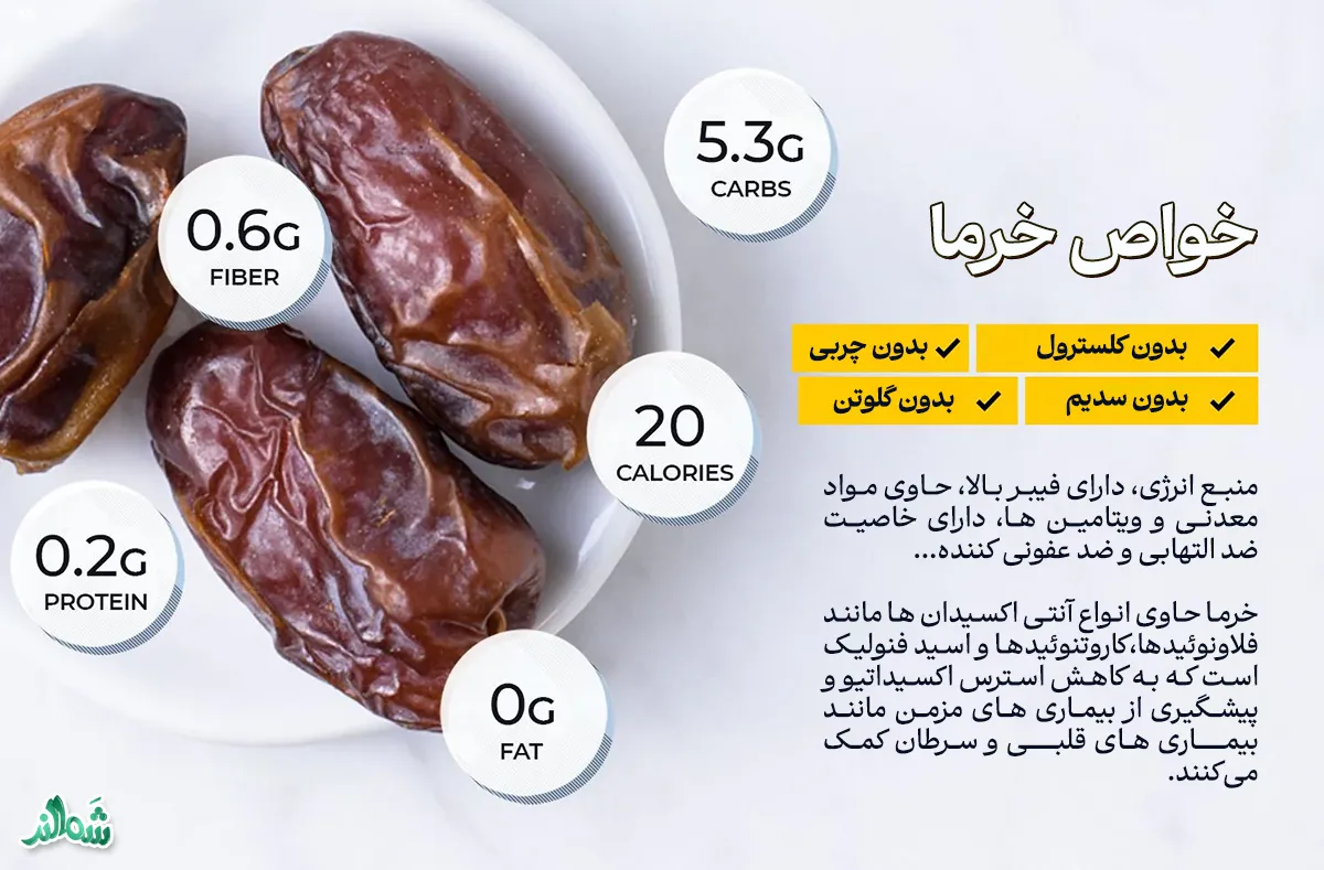 تفاوت خرما با رطب، خواص خرما