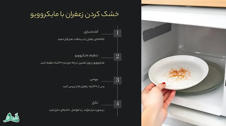 خشک کردن زعفران با استفاده از مایکروویو