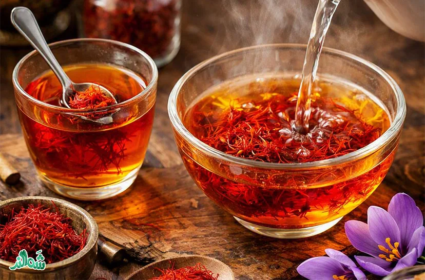 روش مناسب دم کردن چای زعفران با بهترین رنگ و عطر